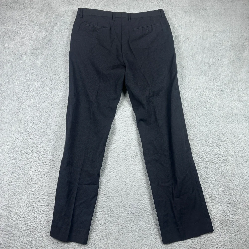 Banana Republic Tailored Slim Fit Dress Pants Mens 36x34 (Fits 34x32) Black Wool